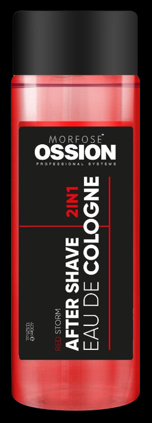 Morfose Ossion 2 in 1 After Shave Eau de Cologne Red Storm, 13.52 Fl Oz